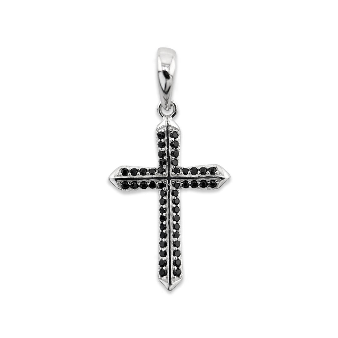 Dije Cruz De Los Eternos Con Zirconitas Negras P-925