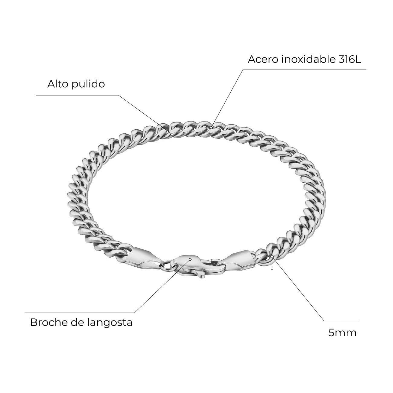 Pulsera Cuban 5mm