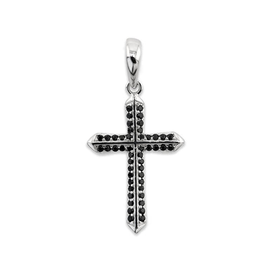 Dije Cruz De Los Eternos Con Zirconitas Negras P-925