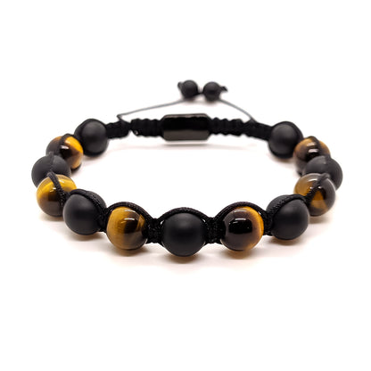 Pulsera Macramé Ojo de Tigre, Ágata Mate
