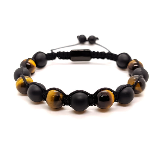 Pulsera Macramé Ojo de Tigre, Ágata Mate