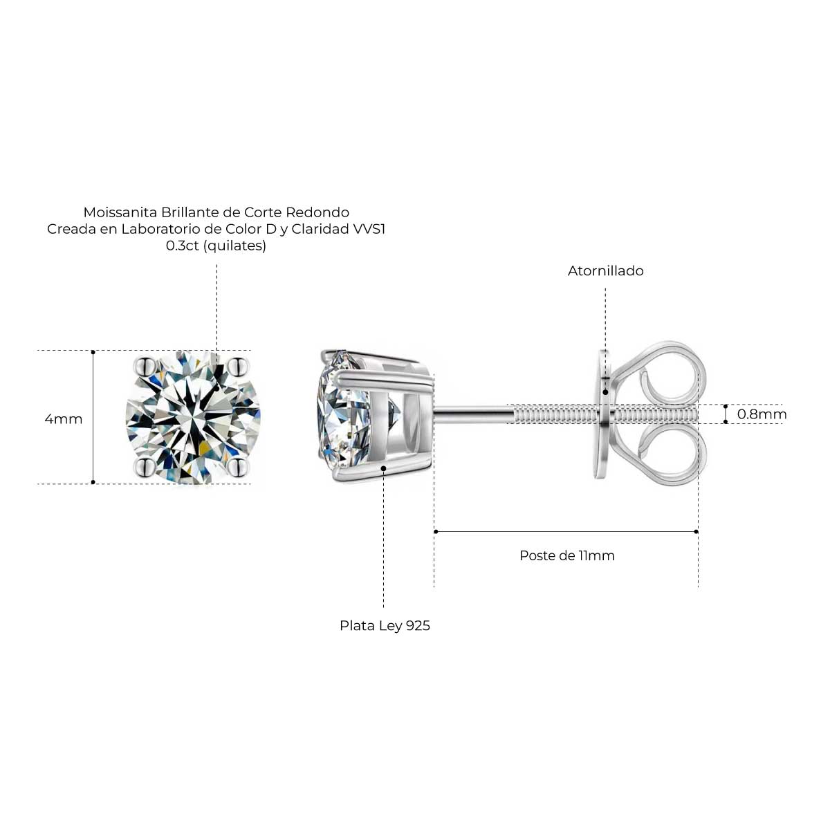 Arete Stellar Moissanita P-925
