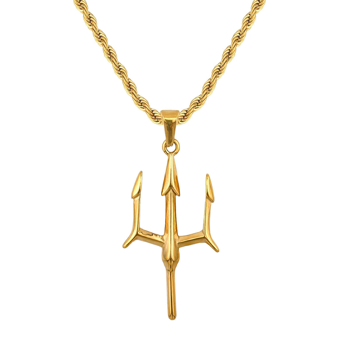 Collar Tridente de Tritón Dorado