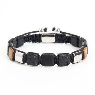 Pulsera Zenith Ónix, Lava, Ojo de Tigre y Malaquita