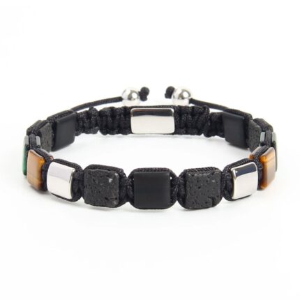 Pulsera Zenith Ónix, Lava, Ojo de Tigre y Malaquita