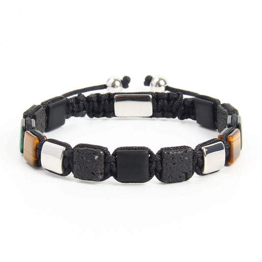 Pulsera Zenith Ónix, Lava, Ojo de Tigre y Malaquita