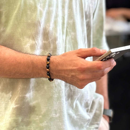 Pulsera Macramé Ojo de Tigre, Ágata Mate