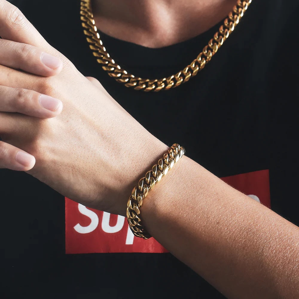 Set Miami Cuban | 10mm Dorado