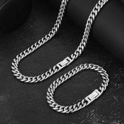 Set Miami Cuban | 8mm Plateado