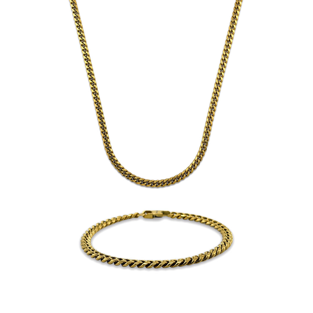 Set Miami Cuban 5mm Dorado
