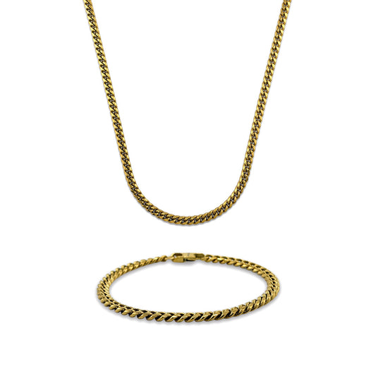 Set Miami Cuban 5mm Dorado